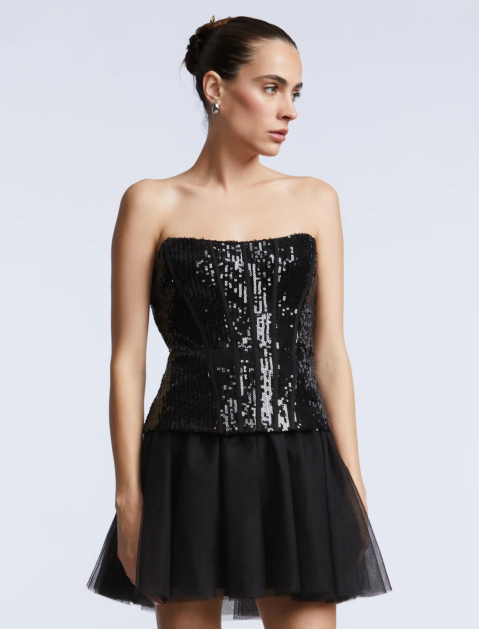 Sequin Lace Peplum Tulle Dress - Builderot