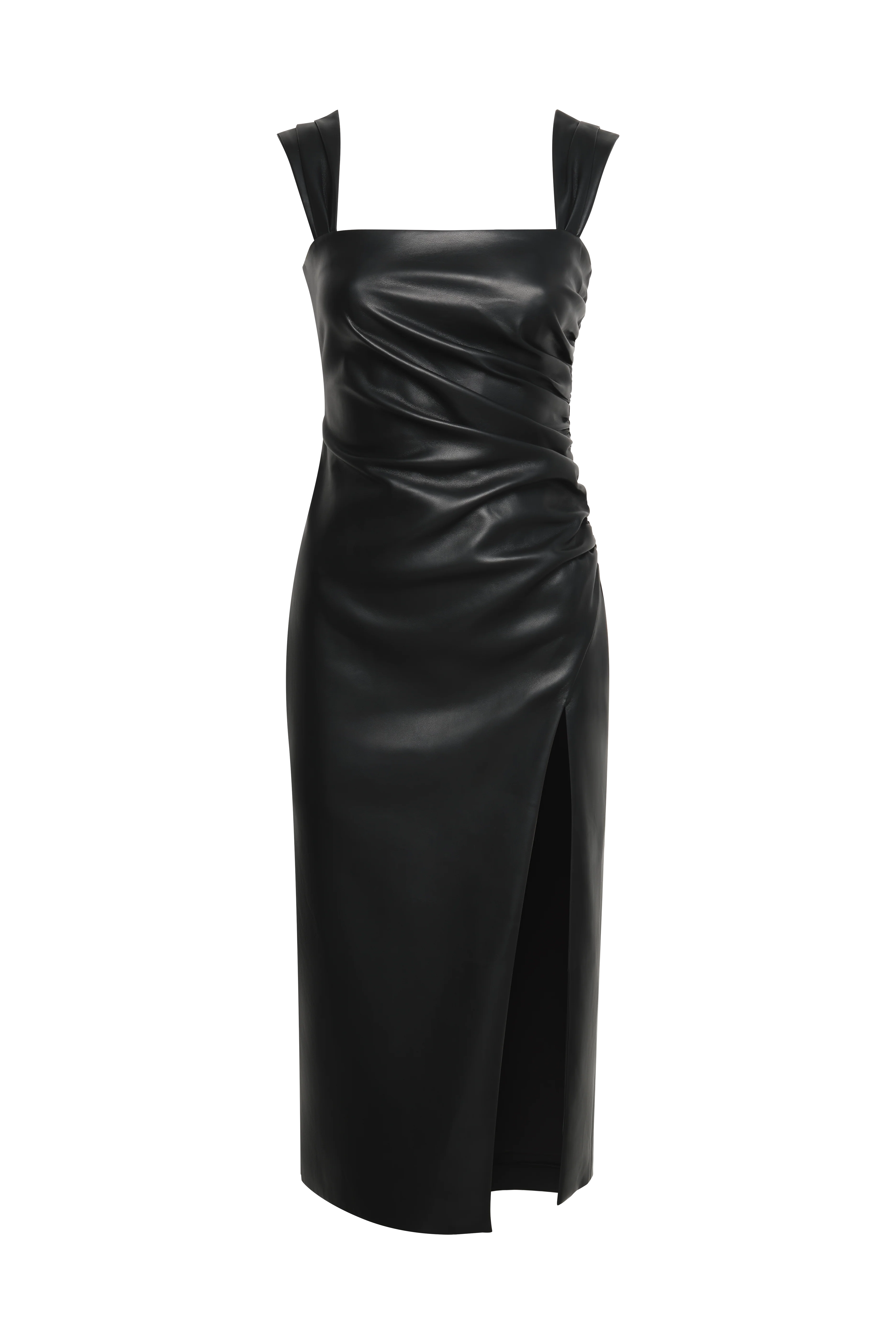 Leather Dress With Slit - Builderot