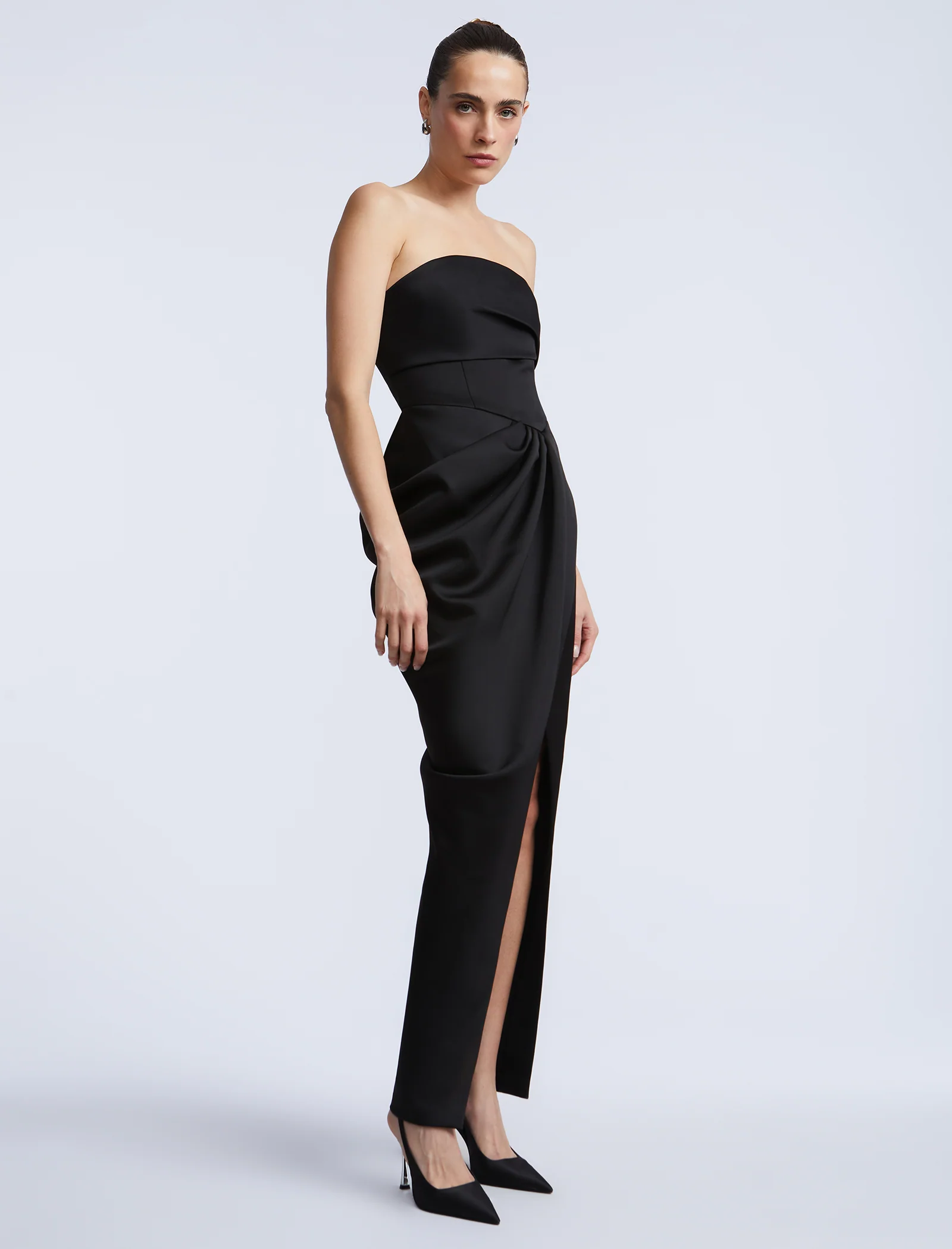 Solid Bodice Wrap Skirt Gown - Builderot