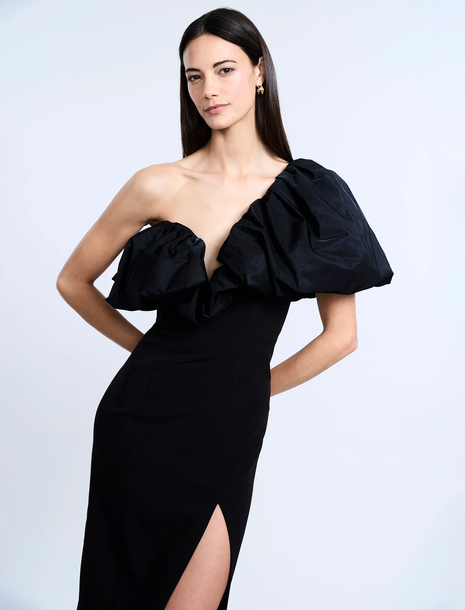 Solid Dress With Puff - Builderot