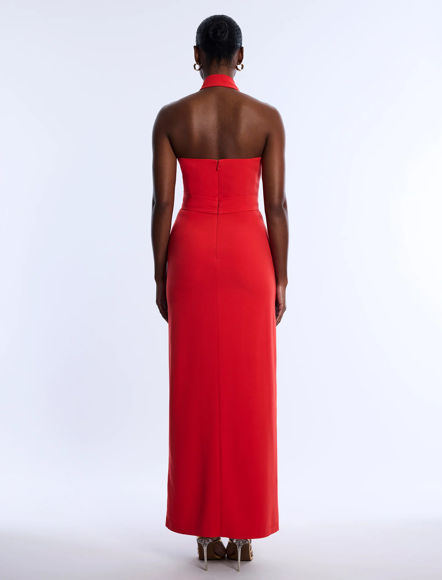 Tailored Collar Halter Dress - Builderot