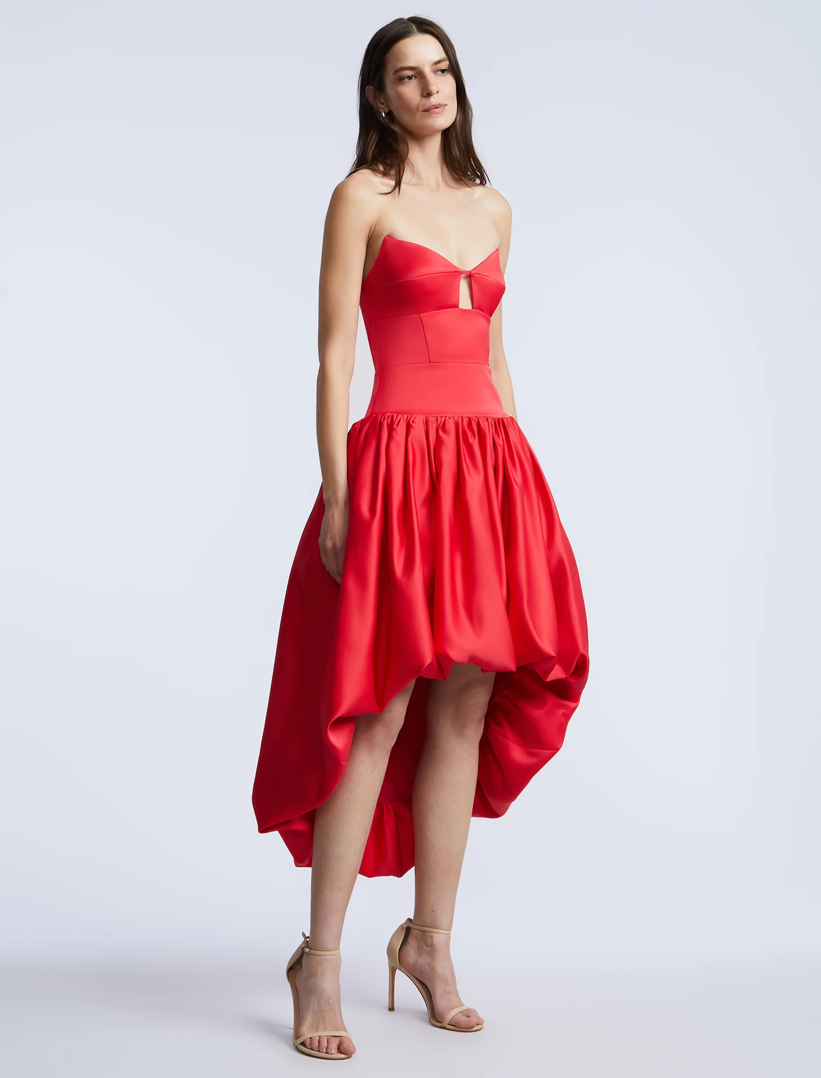 Solid Bubble Hem Dress - Builderot