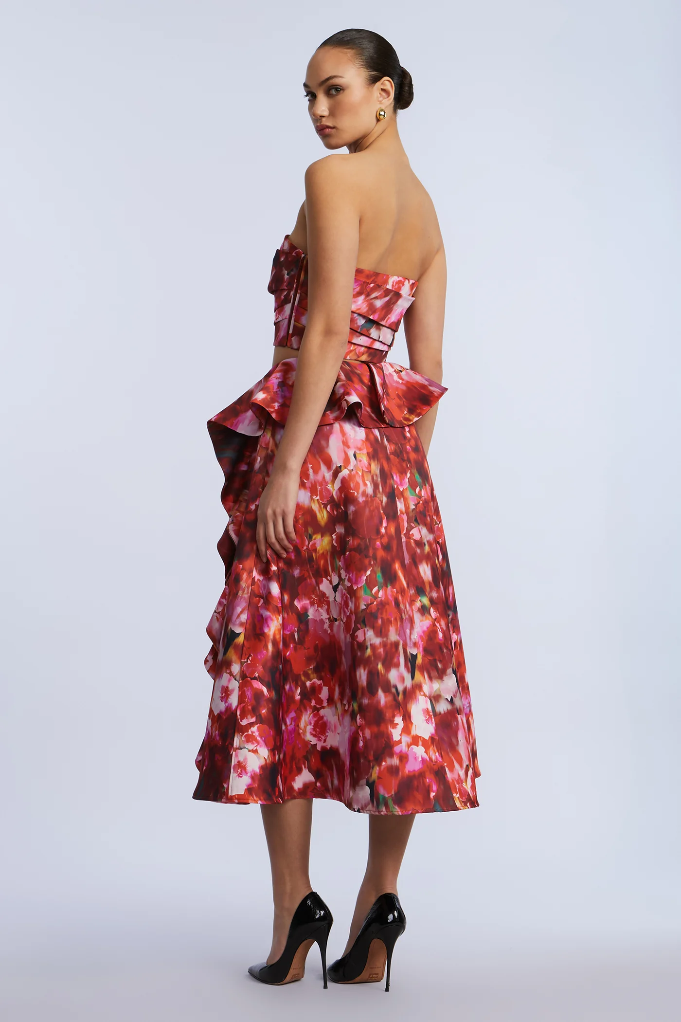 Printed Cascade Midi Skirt - Builderot