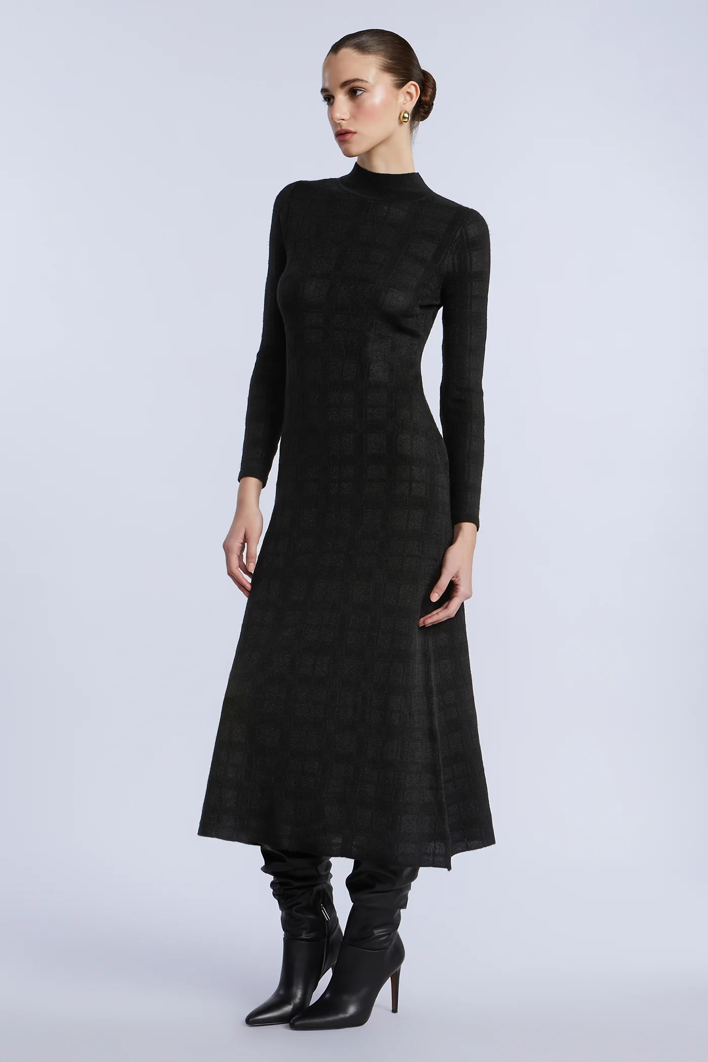 Turtleneck Openweave Dress - Builderot