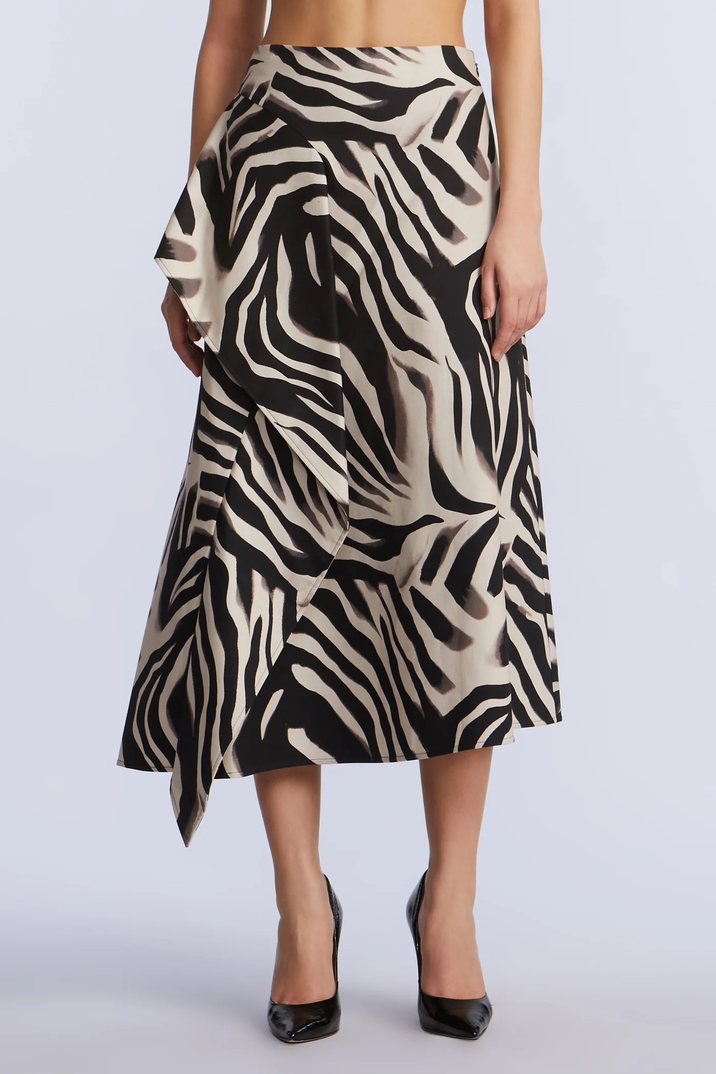 Printed Side Panel Midi Skirt - Builderot