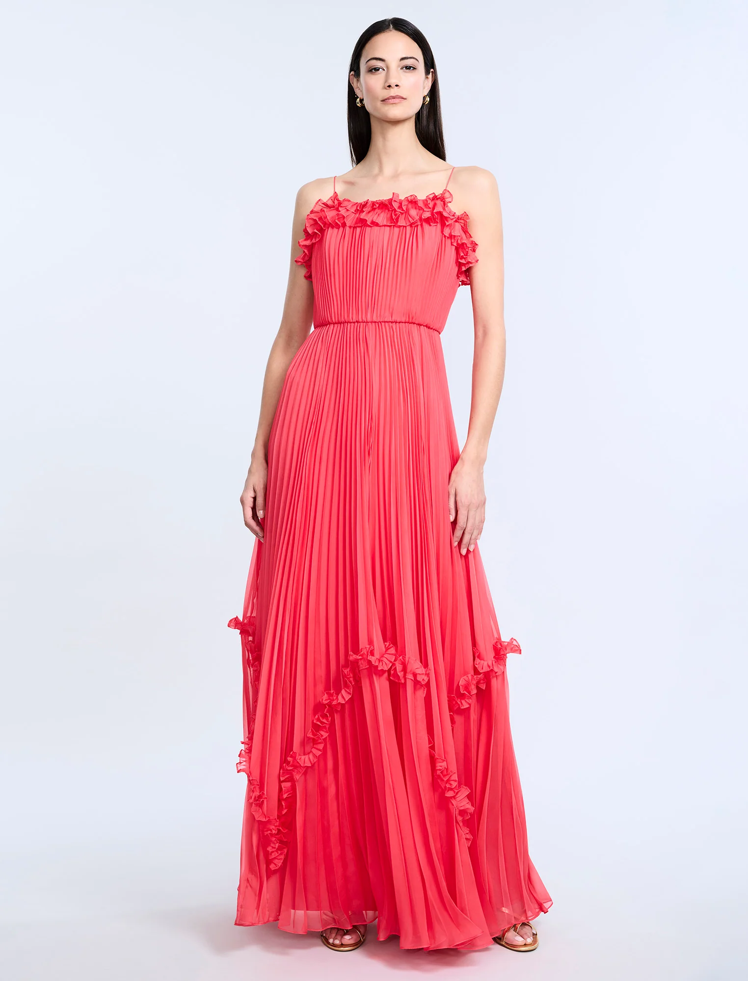 Shirring Ruffle Gown - Builderot