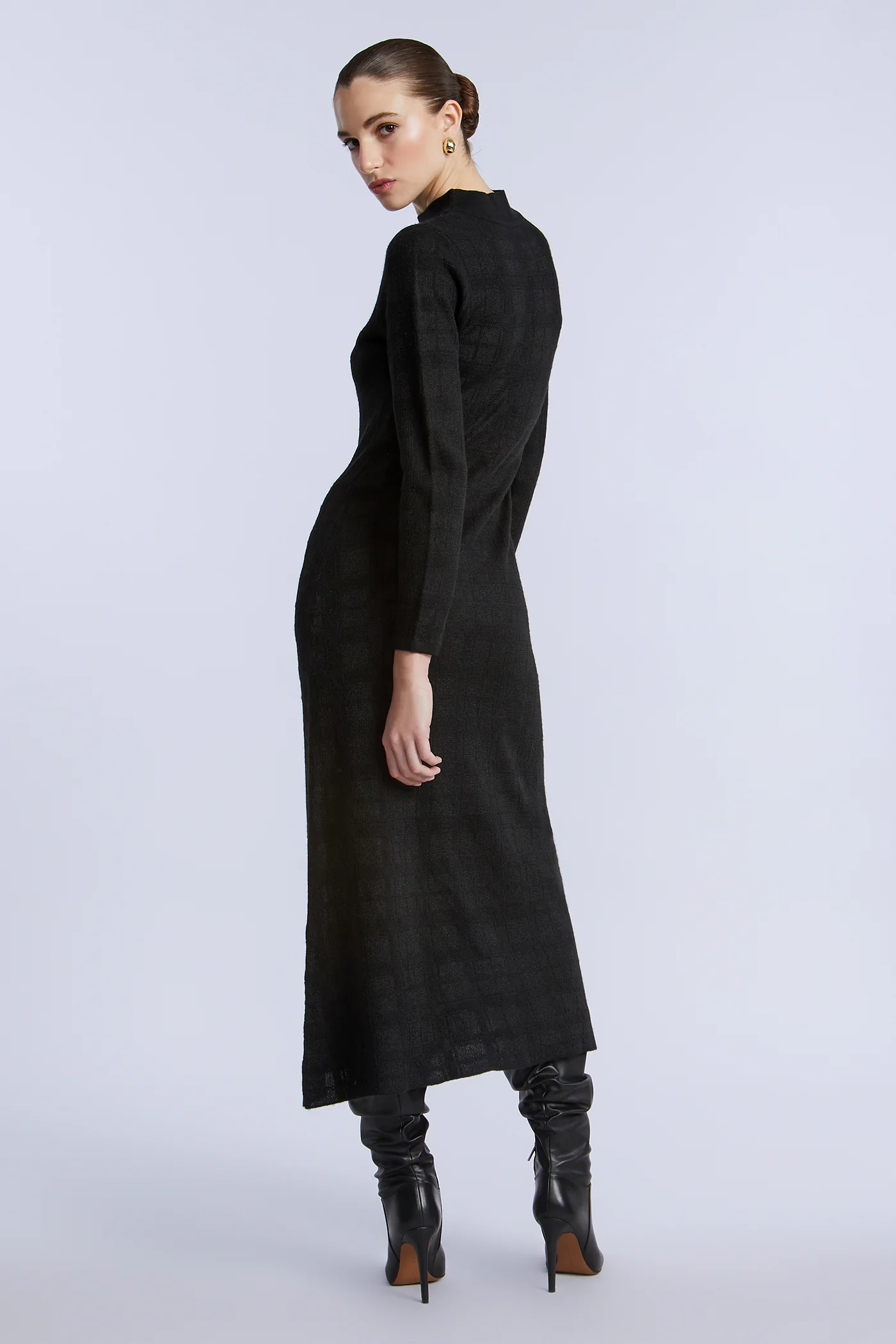 Turtleneck Openweave Dress - Builderot