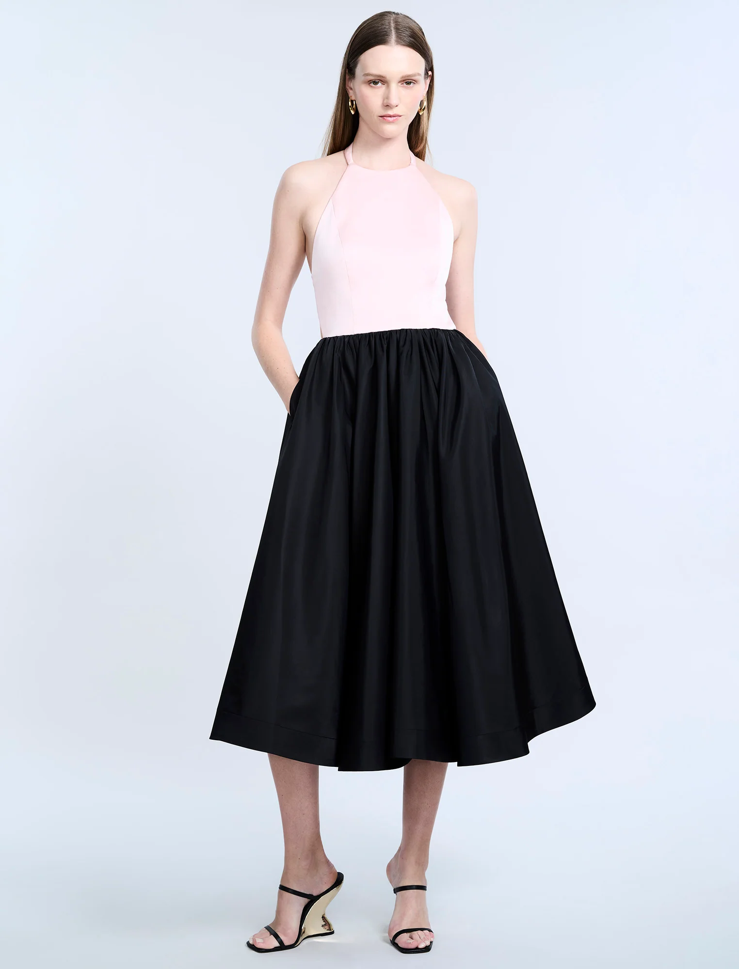 Halter Tea Length Dress - Builderot