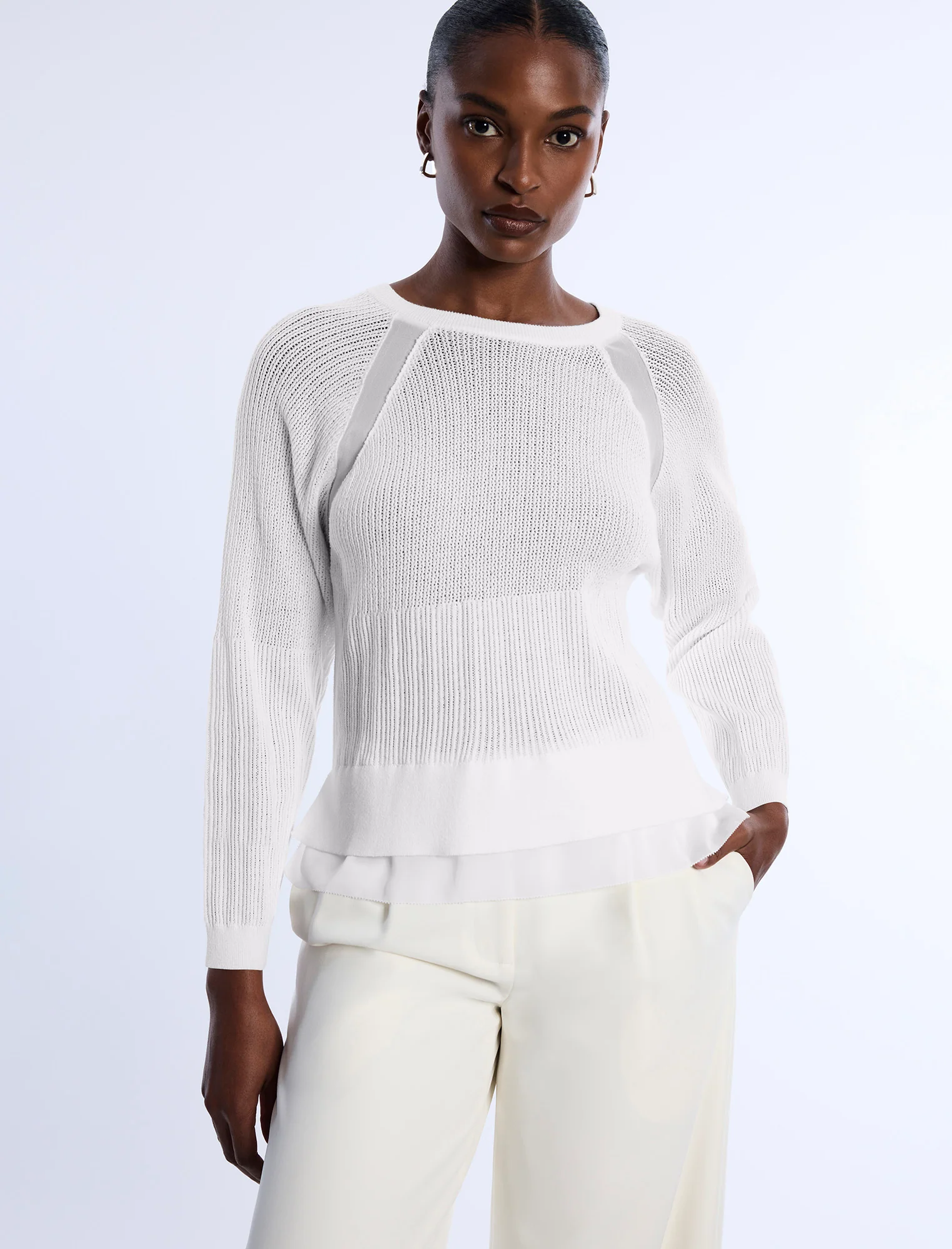 Pointelle Knit Sweater - Builderot