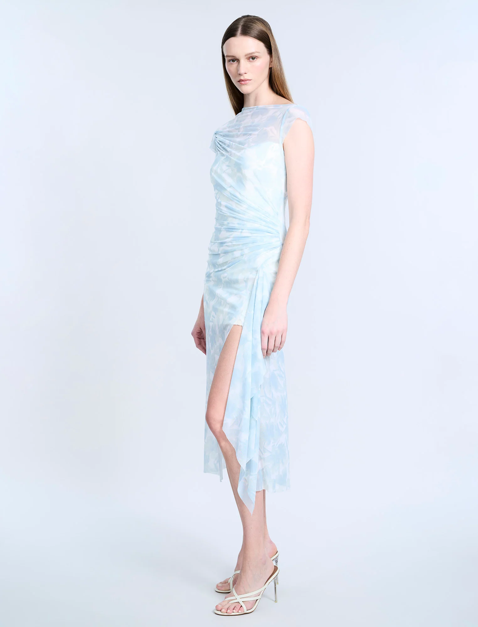 Mesh & Sequin Midi Dress - Builderot