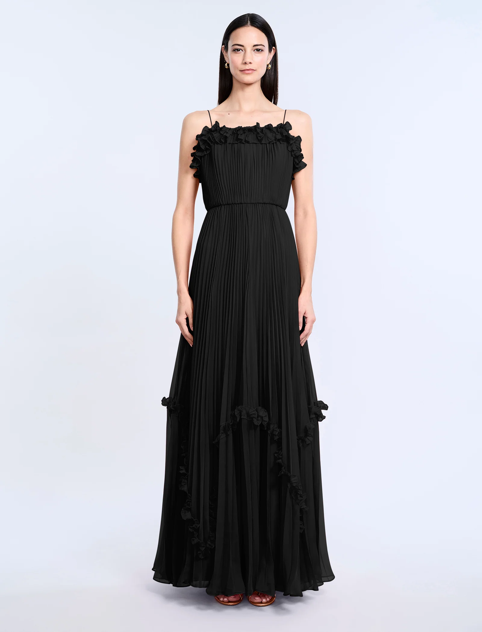 Shirring Ruffle Gown - Builderot