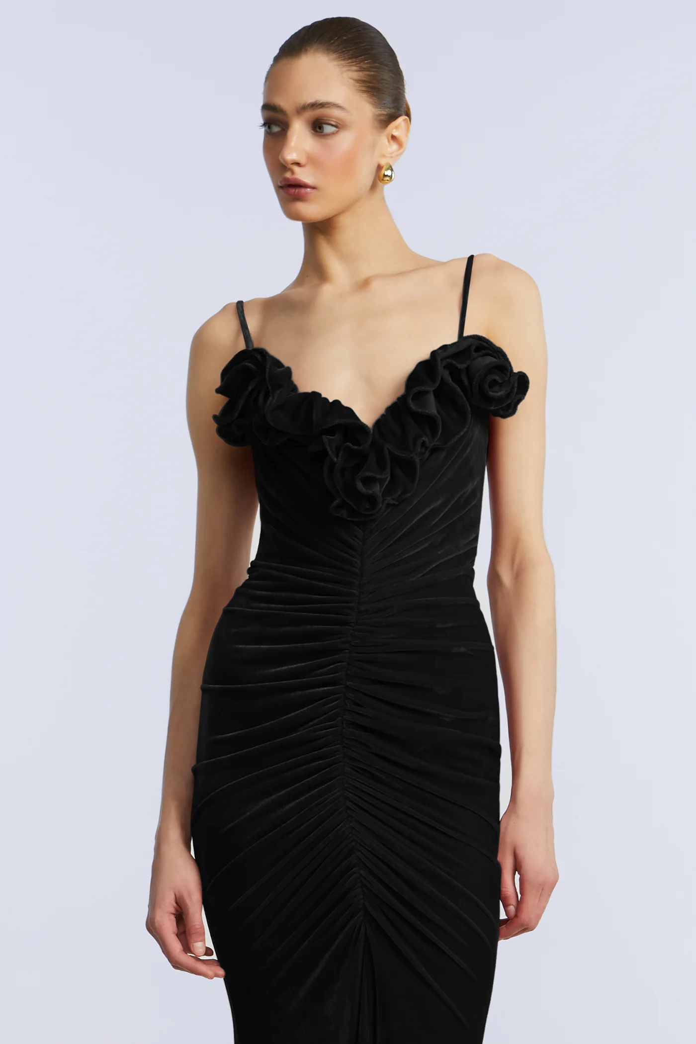 Ruffle Velvet Gown - Builderot