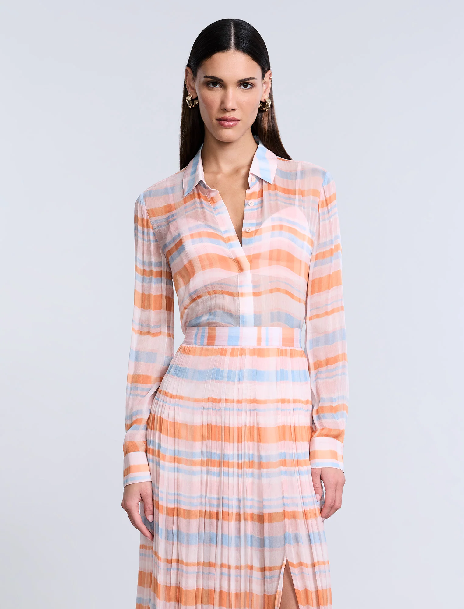 Chiffon Plaid Blouse - Builderot