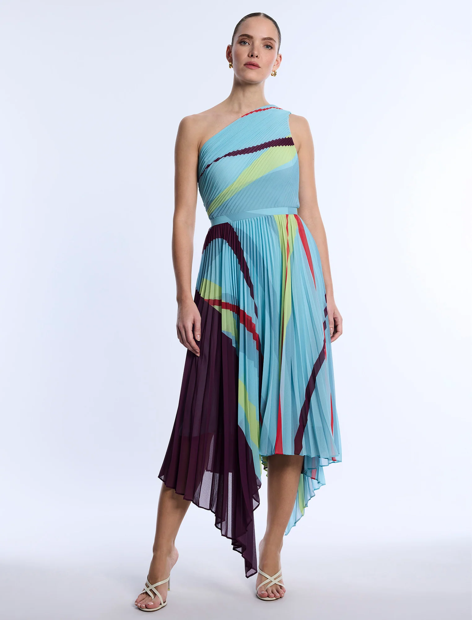 Printed Pleated Dress - Builderot