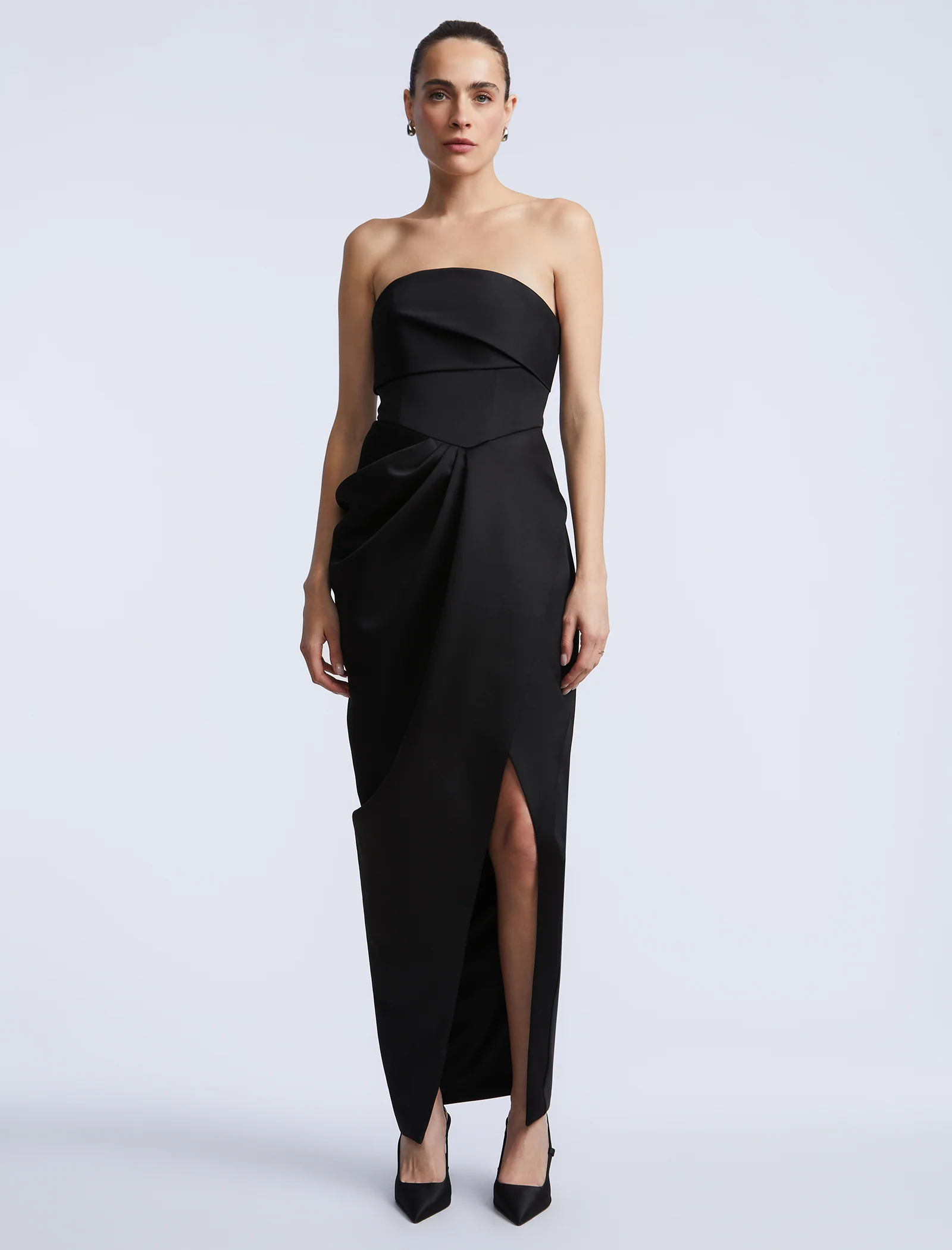 Solid Bodice Wrap Skirt Gown - Builderot