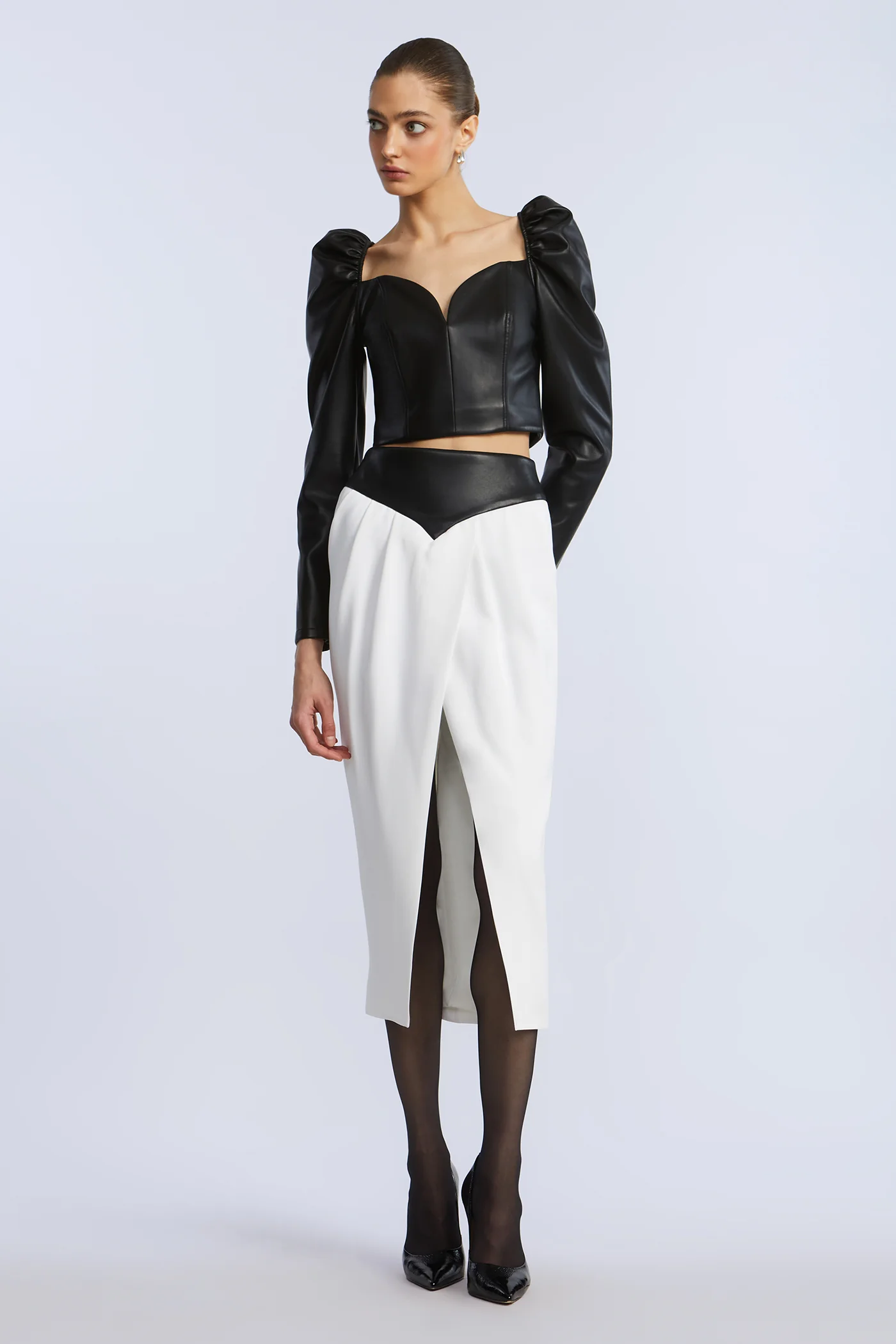 Leather Crepe Skirt - Builderot