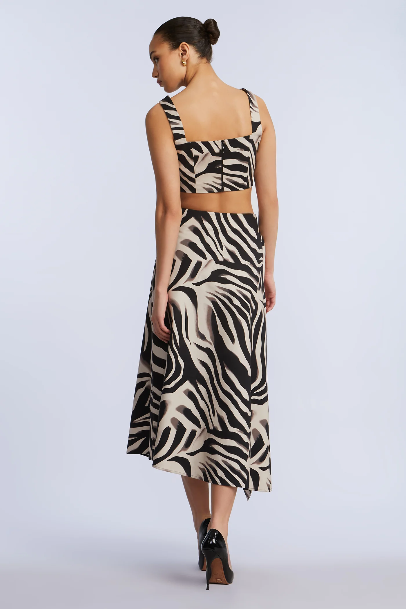 Printed Side Panel Midi Skirt - Builderot