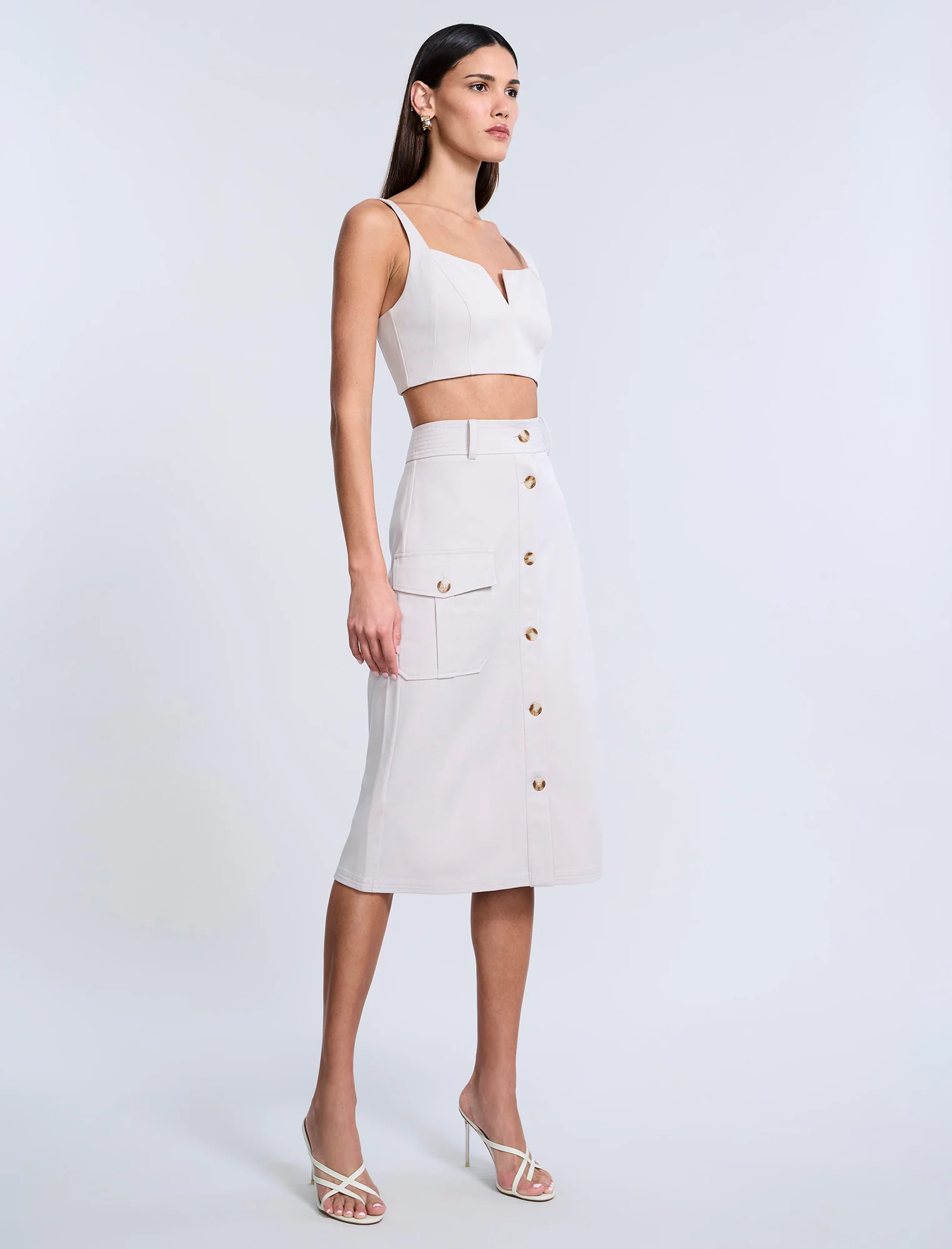 Button Front Cargo Skirt - Builderot