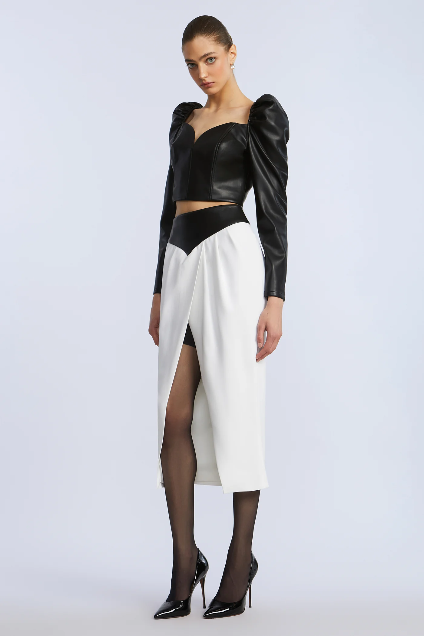 Leather Crepe Skirt - Builderot