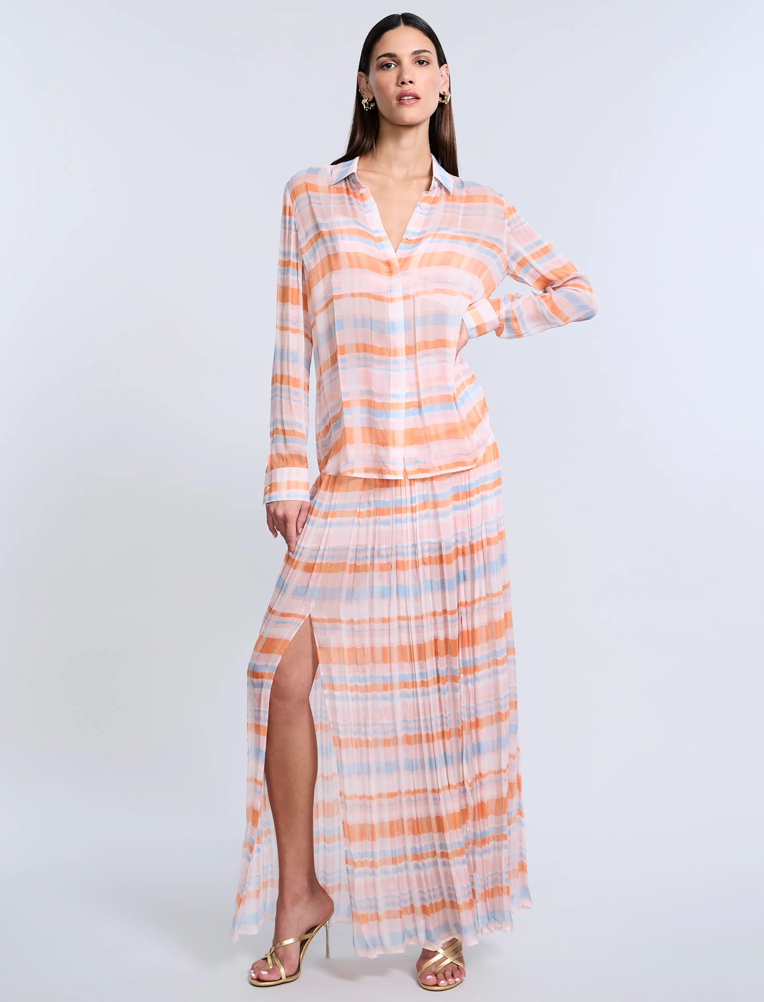 Chiffon Plaid Blouse - Builderot