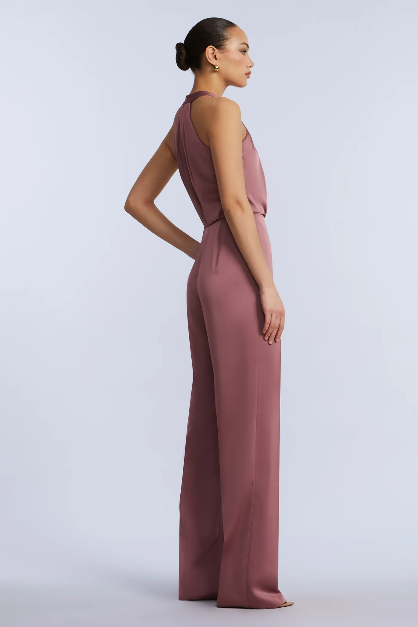 Pleated Halter Jumpsuit - Builderot