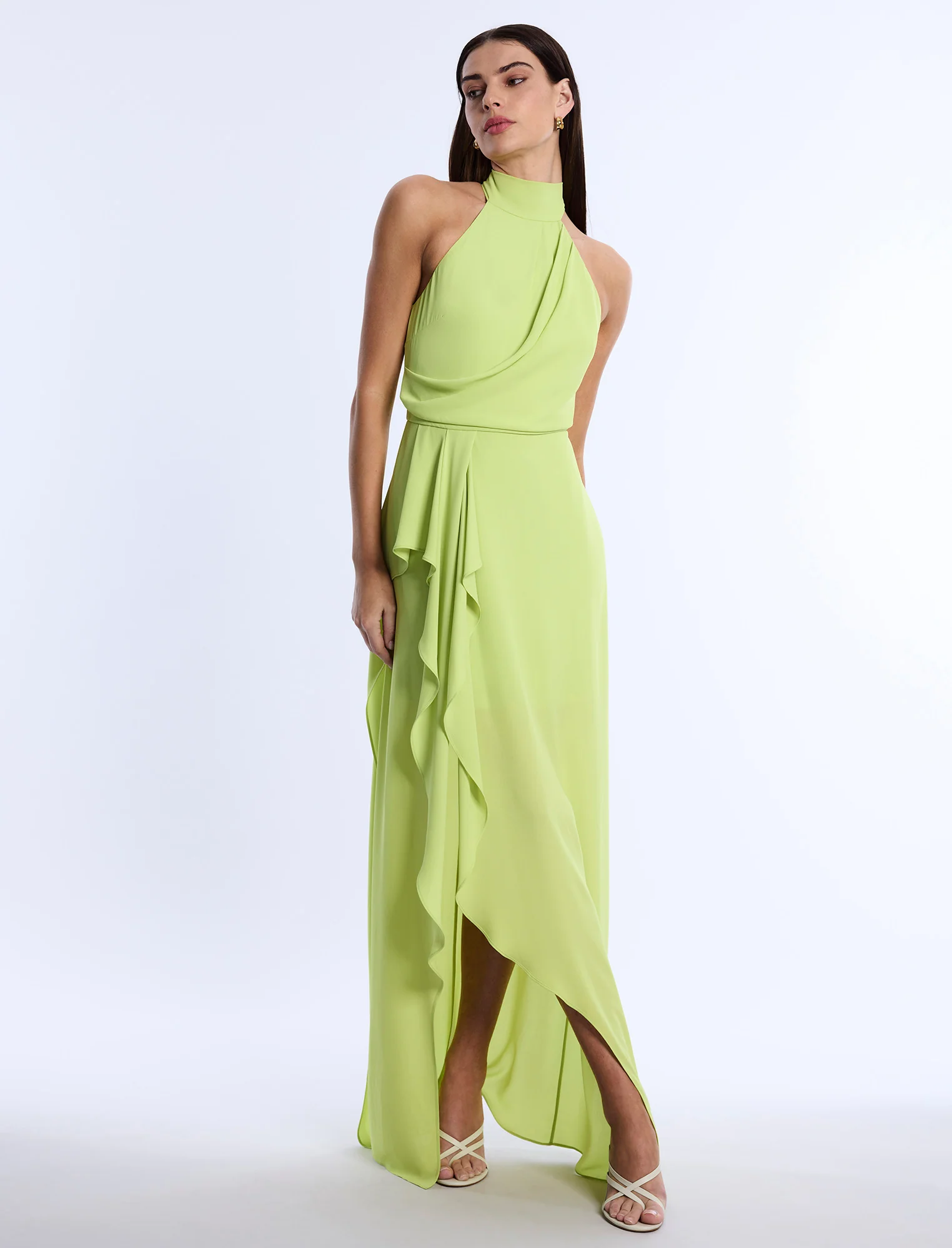 Mock Neck Drape Gown - Builderot