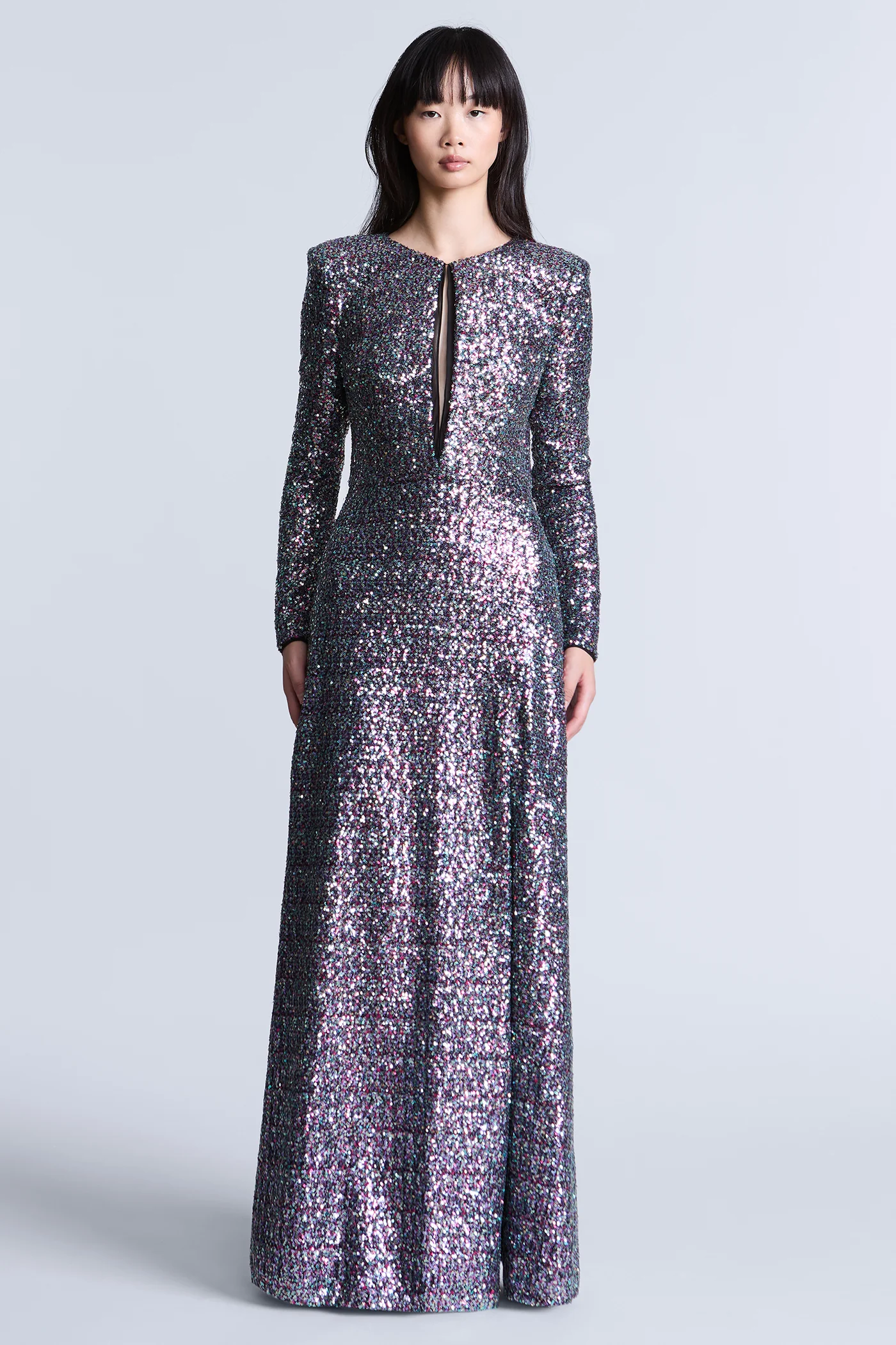 Long Sleeve Sequin Gown - Builderot