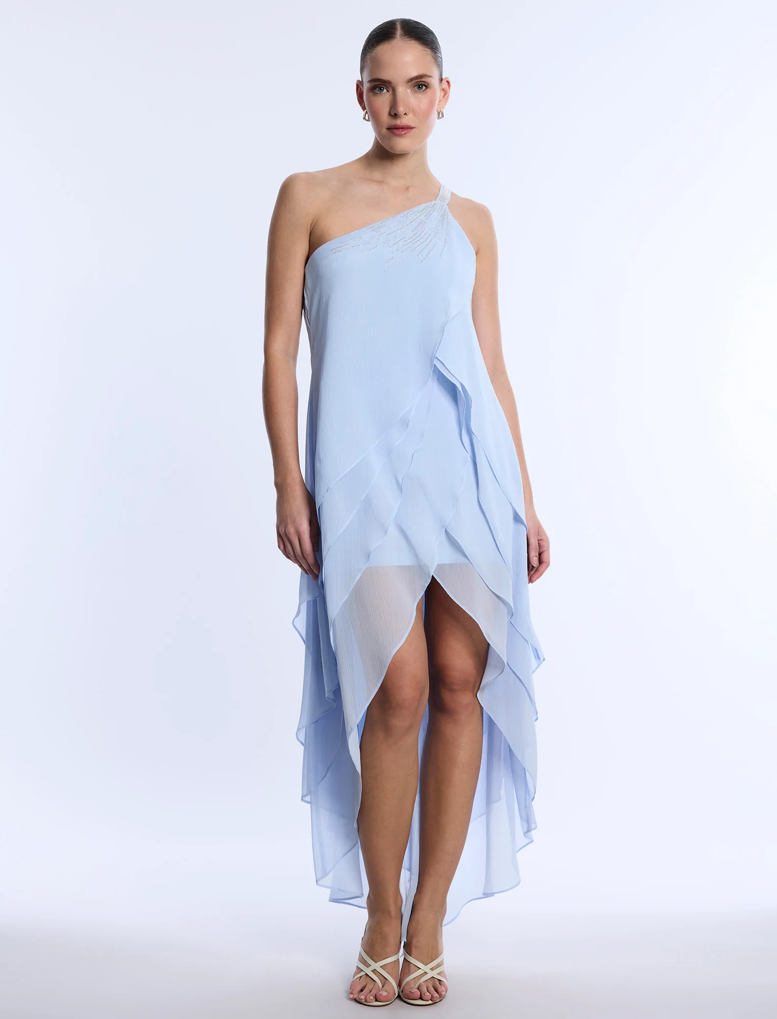 Embellished Sheer Layer Dress - Builderot