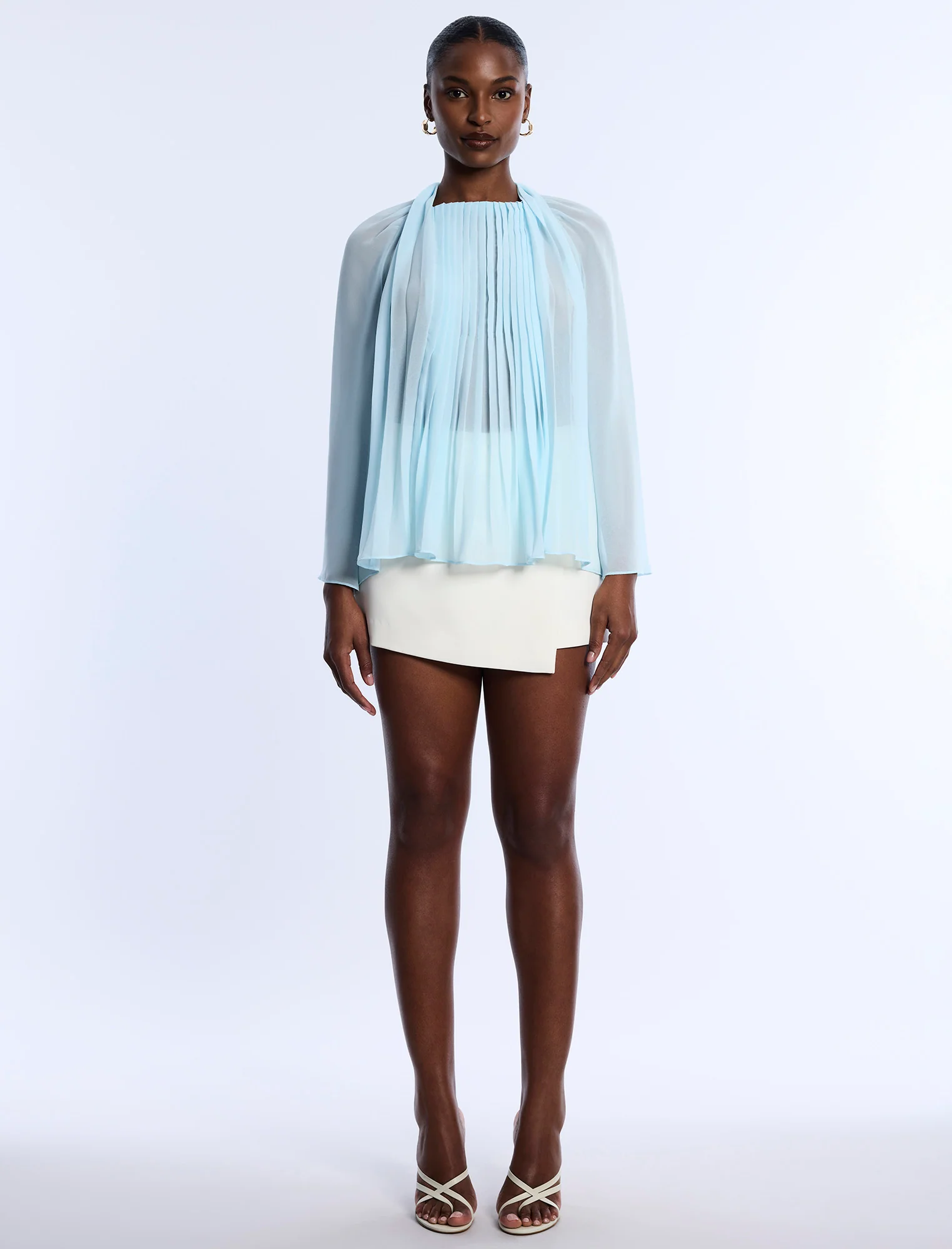 Pleated Sheer Blouse - Builderot