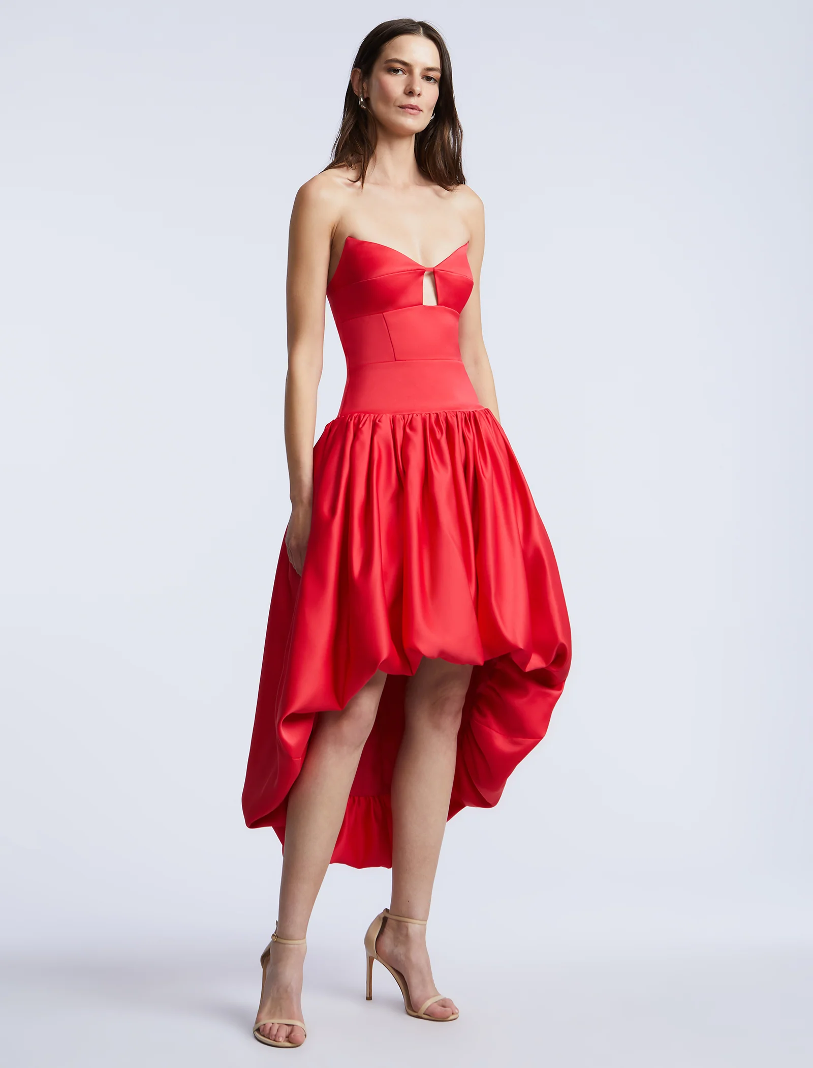 Solid Bubble Hem Dress - Builderot