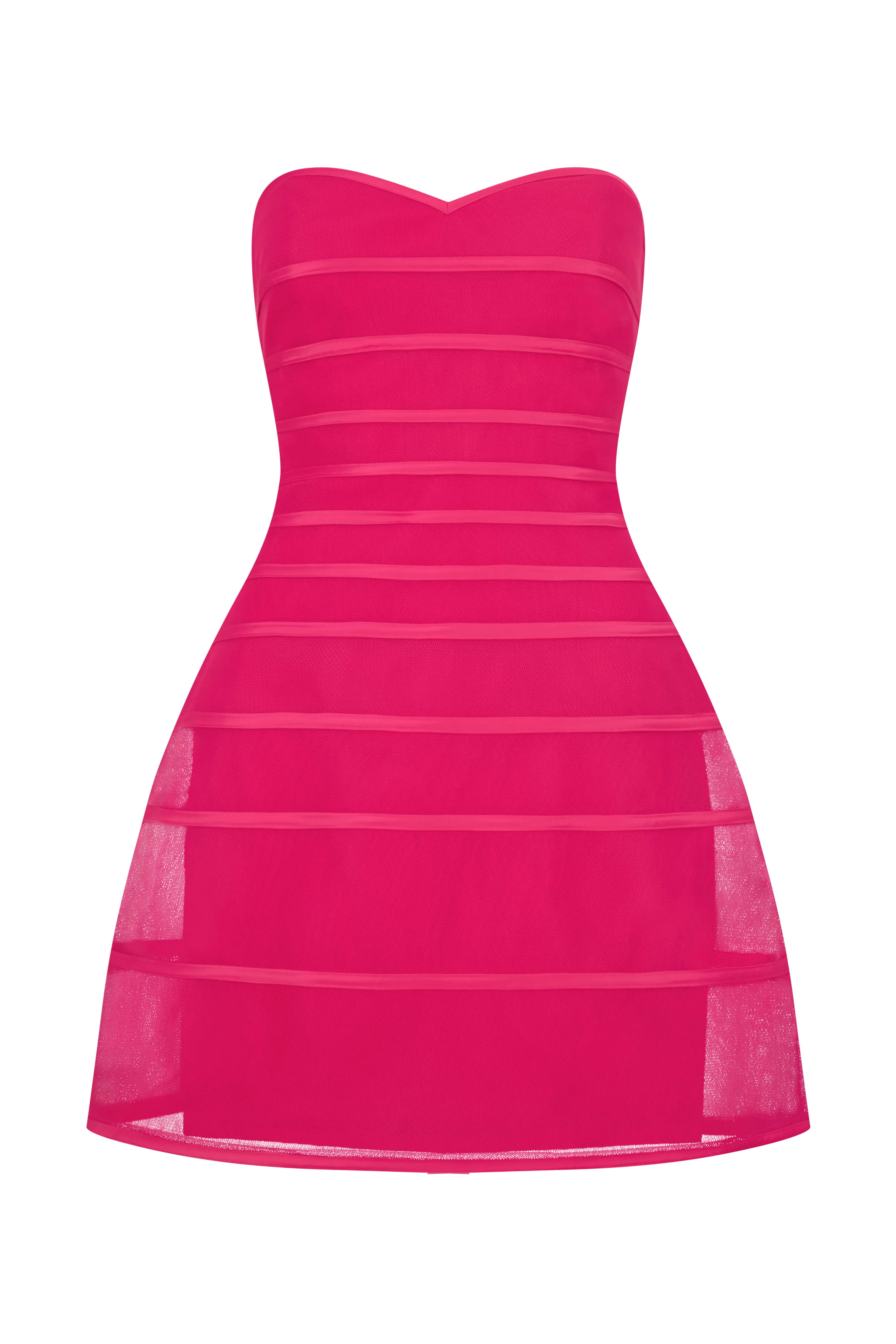 Sheer Volume Strapless Dress - Builderot