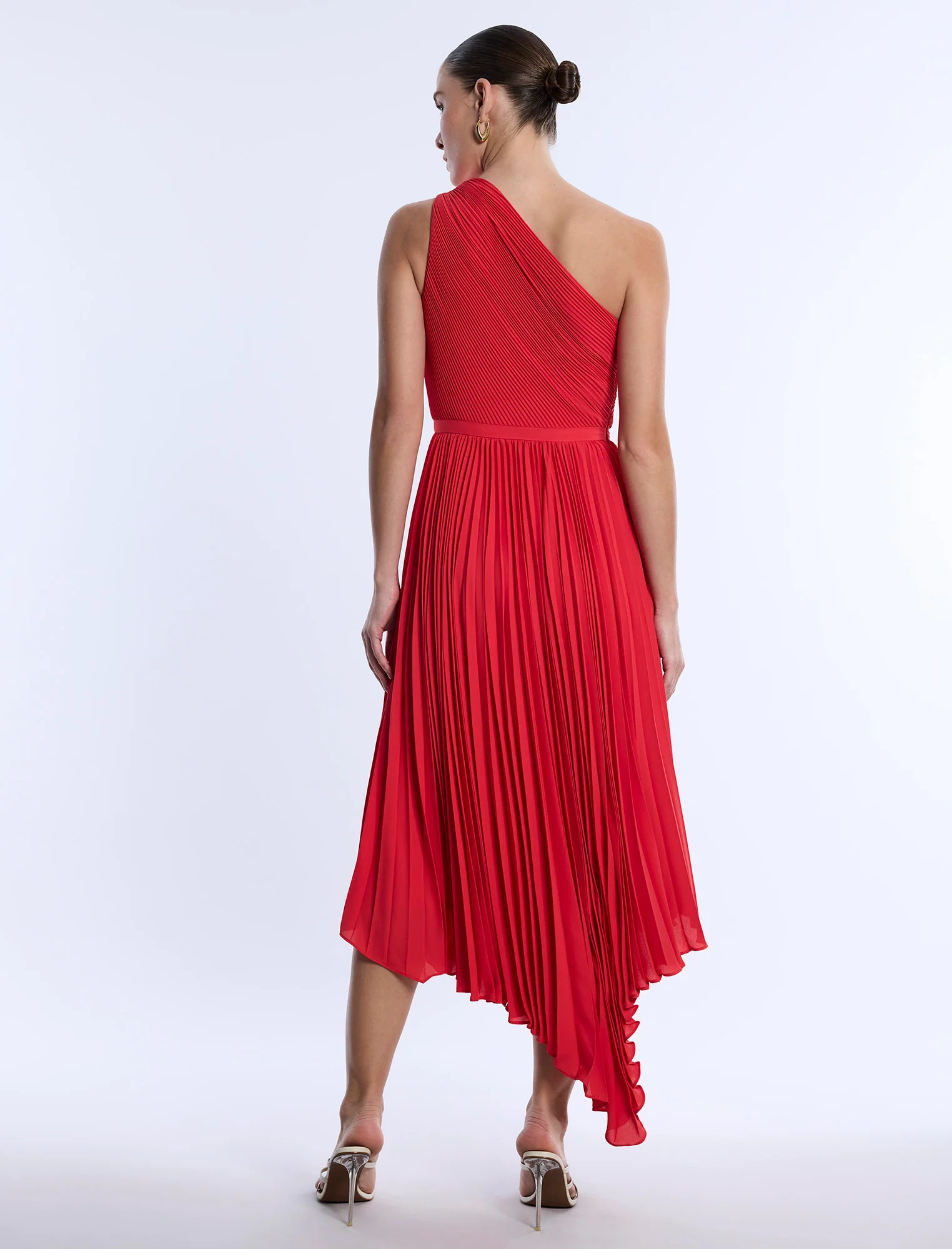One Shoulder Pleated Dress - Builderot