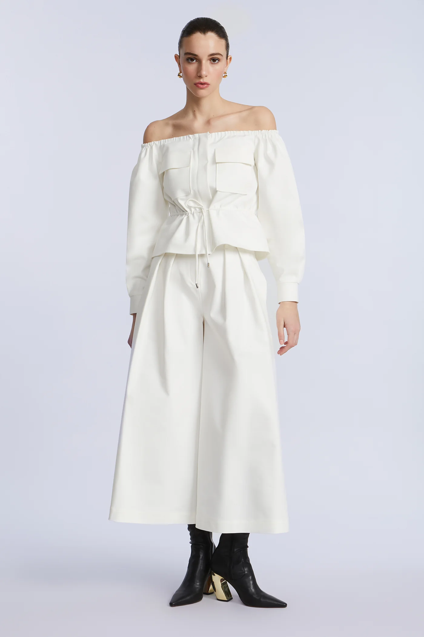 Off Shoulder Drawstring Top - Builderot