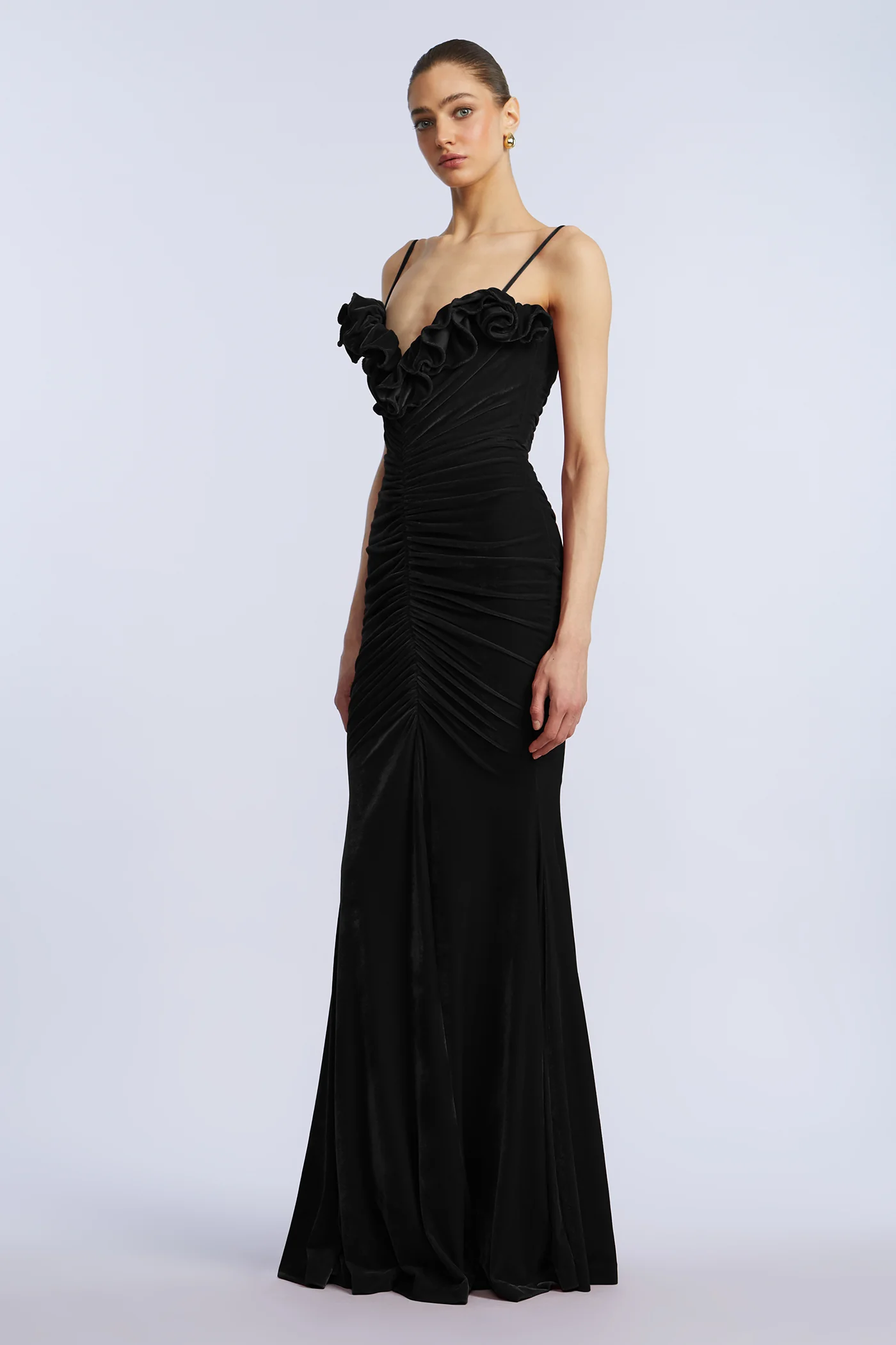 Ruffle Velvet Gown - Builderot