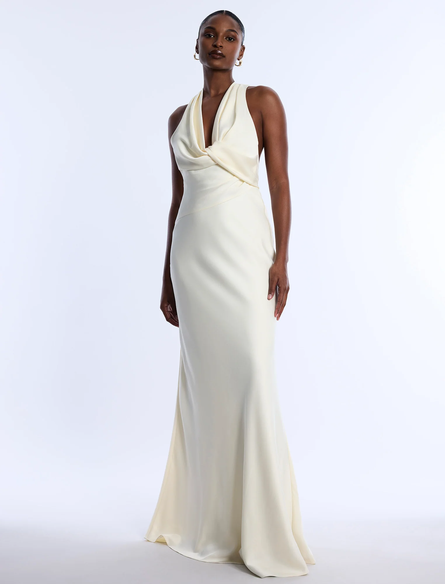 Cowl Neck Halter Gown - Builderot