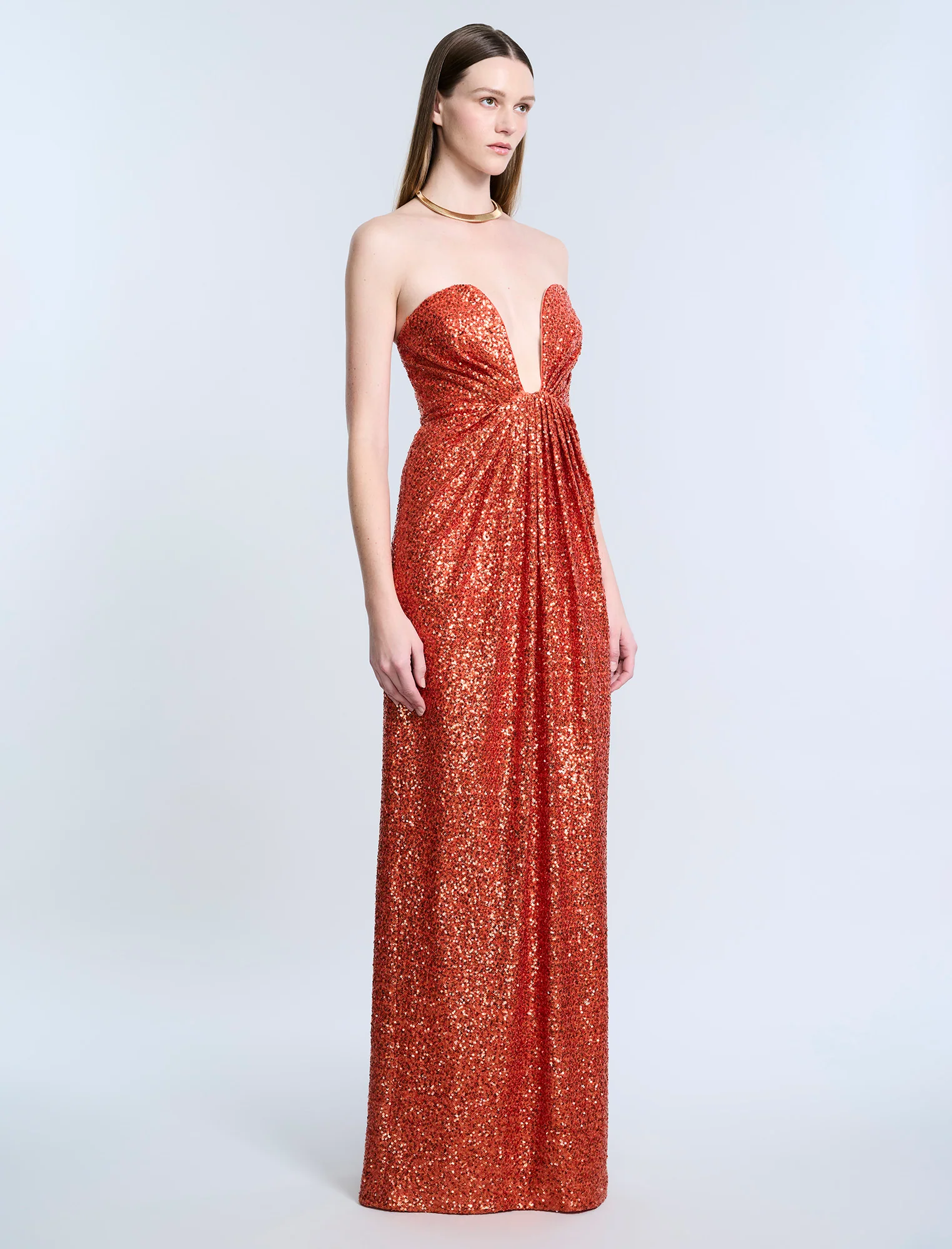 Plunging U Neckline Gown - Builderot