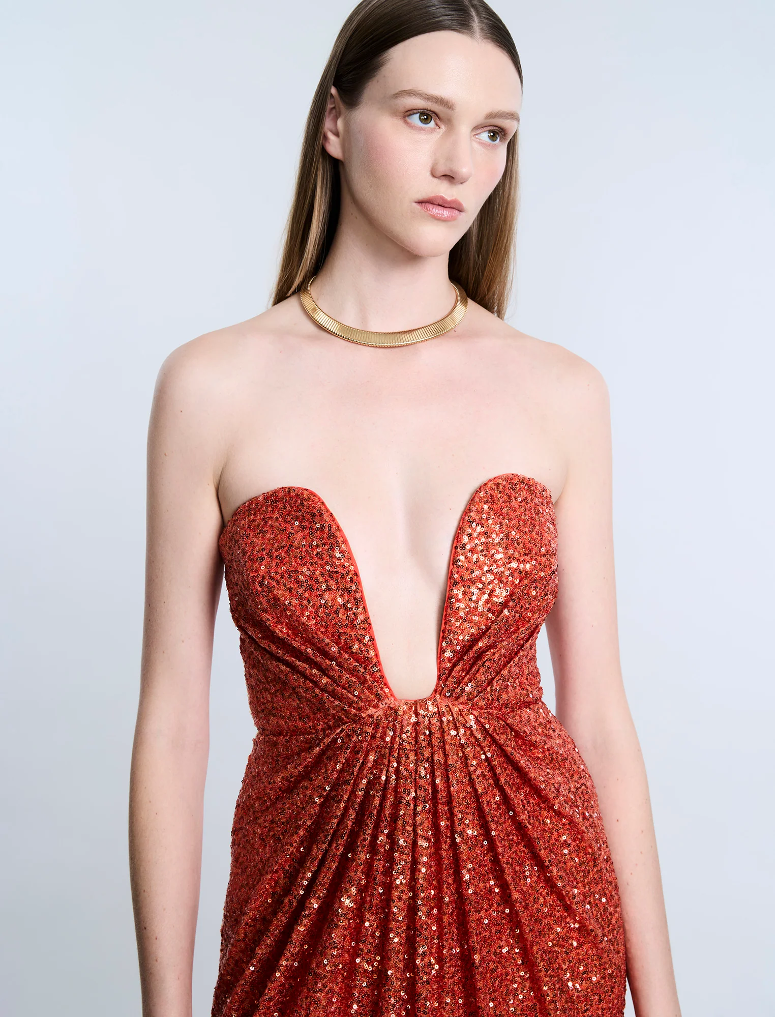 Plunging U Neckline Gown - Builderot