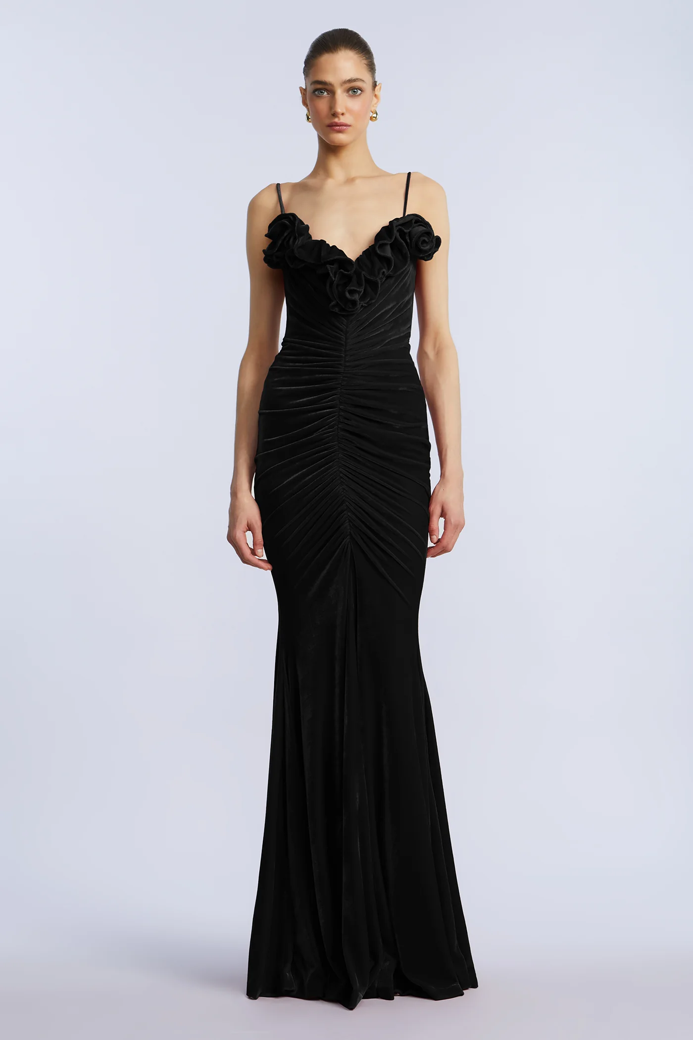 Ruffle Velvet Gown - Builderot
