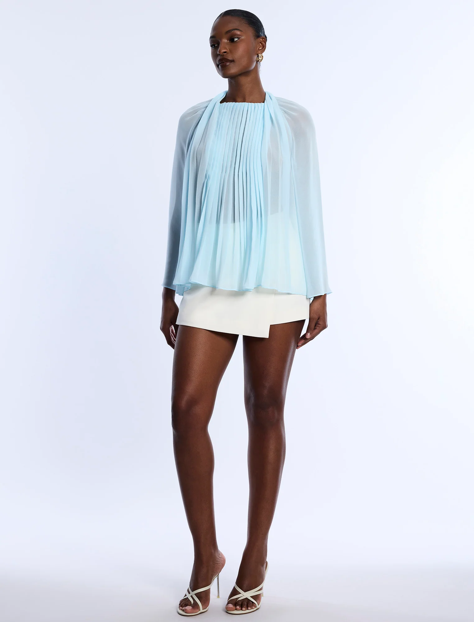 Pleated Sheer Blouse - Builderot