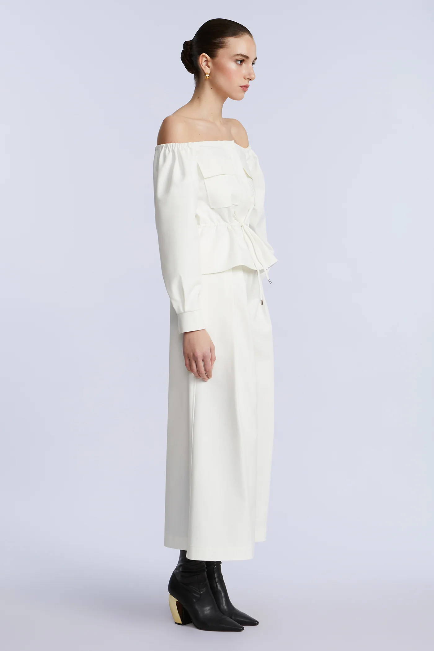 Off Shoulder Drawstring Top - Builderot