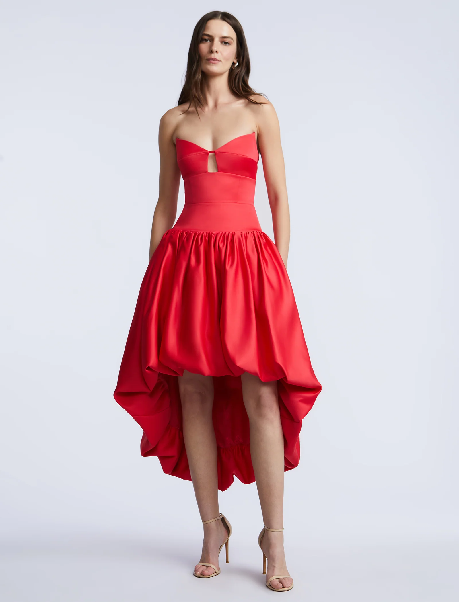 Solid Bubble Hem Dress - Builderot