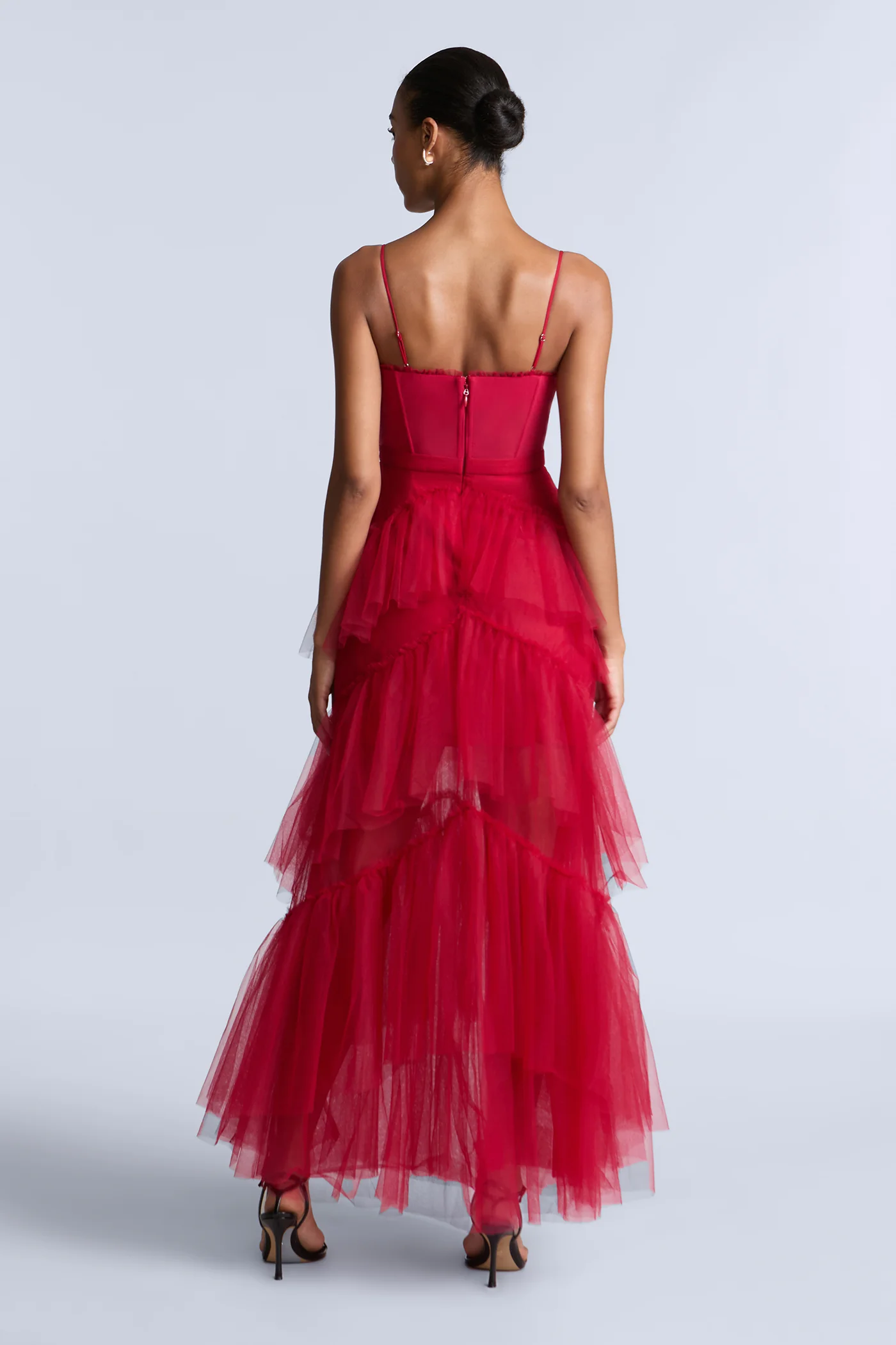 Oly Tiered Ruffle Tulle Evening - Builderot